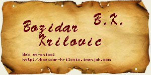 Božidar Krilović vizit kartica